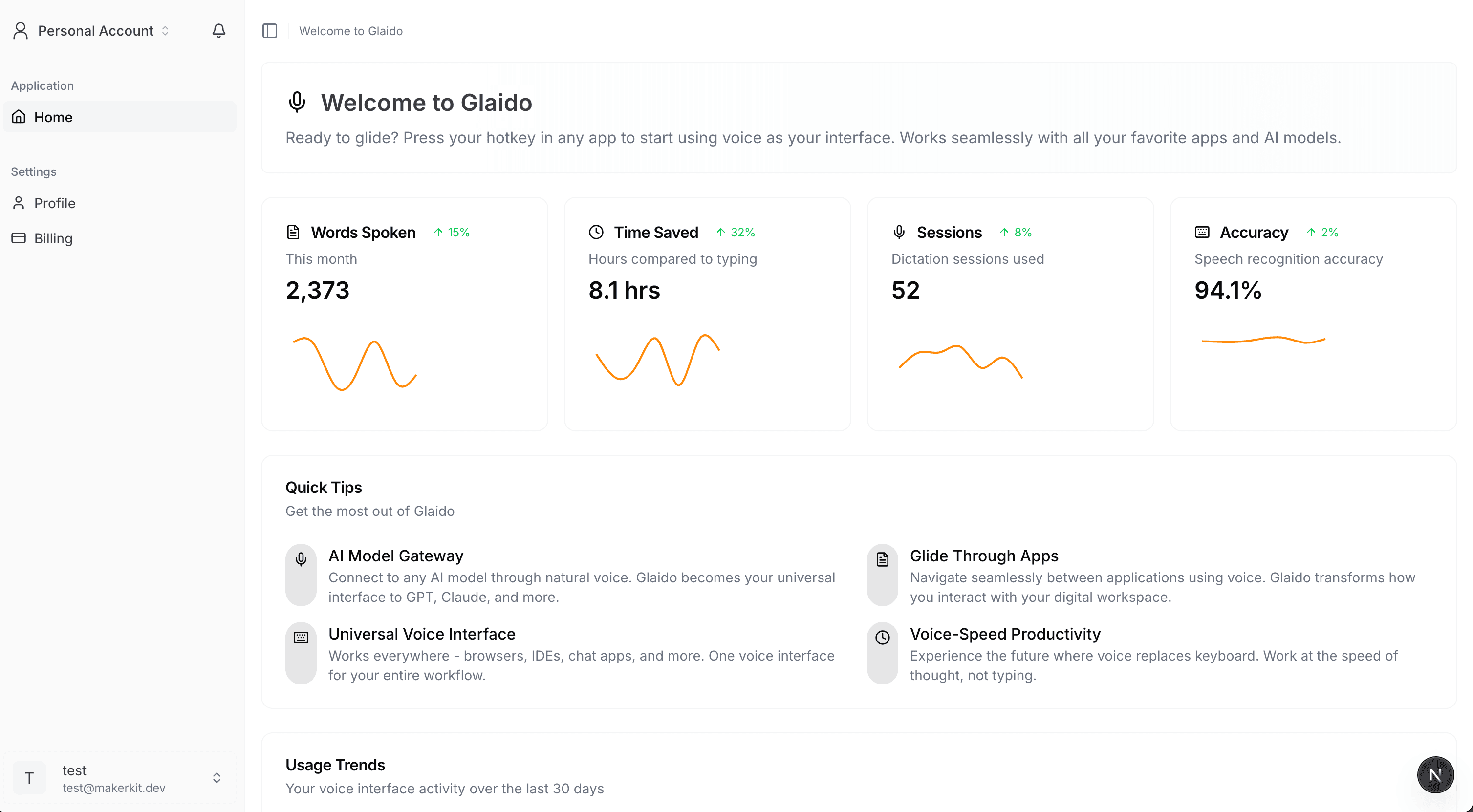 Glaido Professional Voice-to-Text Platform